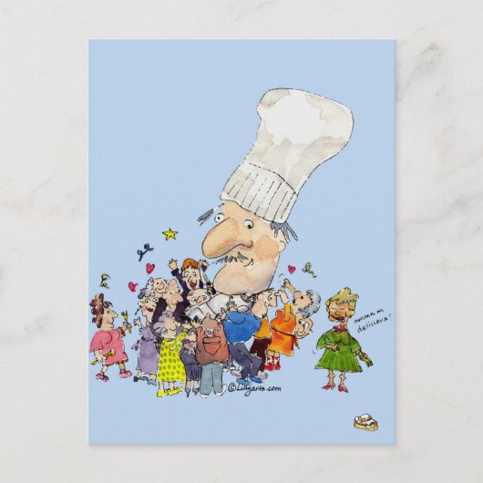 Funny Cartoon French Chef Briefkaart (Voorkant)