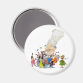 Funny Cartoon French Chef Magneet (Voorkant / Achterkant)