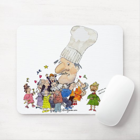 Funny Cartoon French Chef Muismat (Met muis)