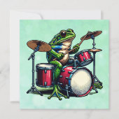 Funny Cartoon Frog Spelen De Drums (Voorkant)