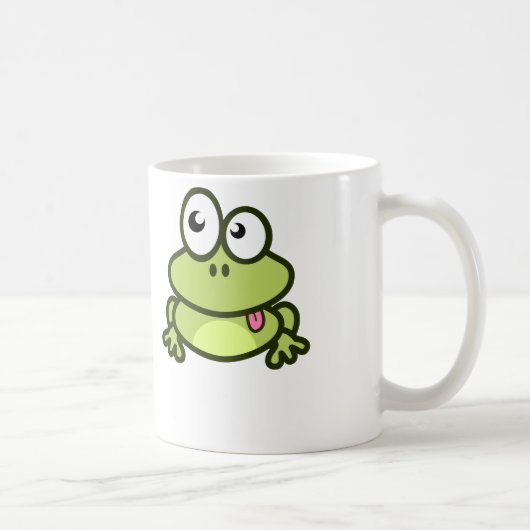 Funny Cartoon Frog - White Coffee Mok (Rechts)