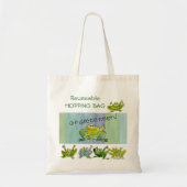 Funny Cartoon Frogs Go Green Canvas tas (Voorkant)