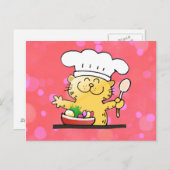 Funny Cartoon | Funny Kat Chef Briefkaart (Voorkant / Achterkant)
