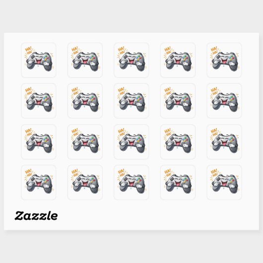 Funny Cartoon Game Controller Laughing Sticker (Vel)