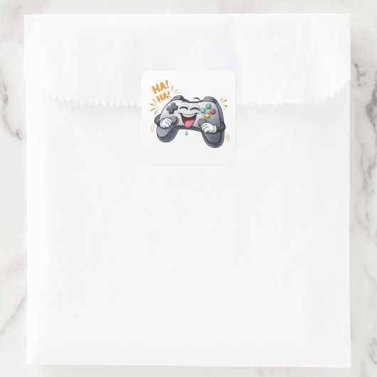 Funny Cartoon Game Controller Laughing Sticker (Tas)