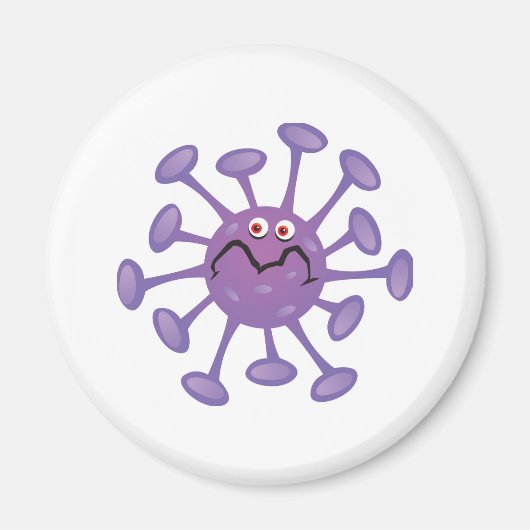 Funny Cartoon Germ Bacteria Magneet (Voorkant)