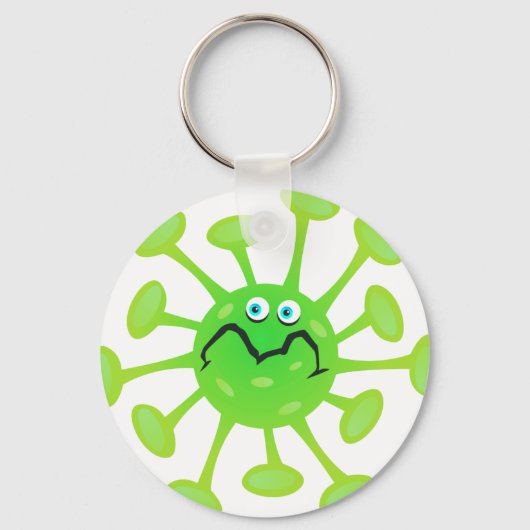 Funny Cartoon Germ Bacteria Sleutelhanger (Voorkant)