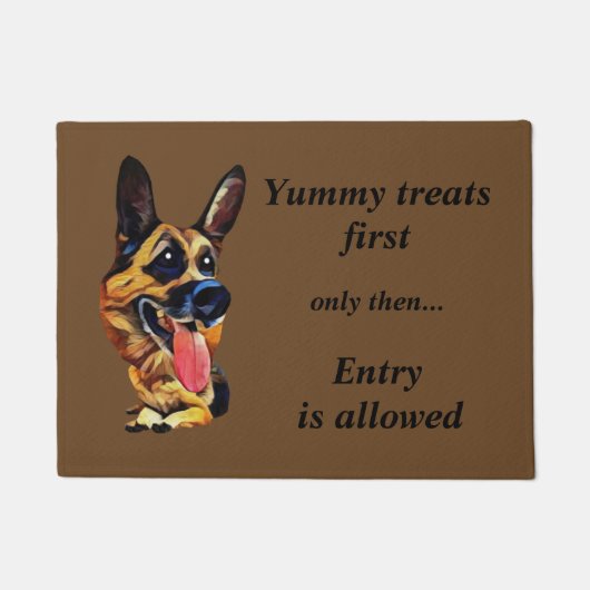 Funny Cartoon German Shepherd Doormat Deurmat (Voorkant)