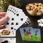 Funny Cartoon German Shepherd Palling Cards Pokerkaarten (Insitu)