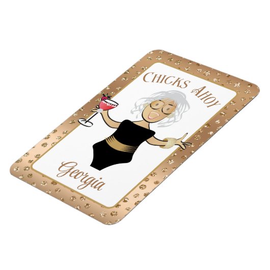 Funny Cartoon Gezegde Bruin Rijpere Lady Cruise Do Magneet (Linkerzijde)