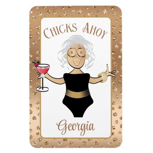 Funny Cartoon Gezegde Bruin Rijpere Lady Cruise Do Magneet (Verticaal)