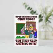 Funny Cartoon - Gezinnen en kinderen die thuiskome Briefkaart (Staand voorkant)