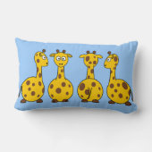 Funny Cartoon Giraffes op Blue Children's Custom Kussen (Achterkant)