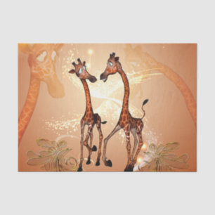 Funny cartoon giraffes tissuepapier