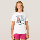 Funny Cartoon Girl Skater T-shirt / Skateboarding (Voorkant volledig)