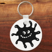Funny Cartoon glimlachend zwart-wit Sleutelhanger (Voorkant)