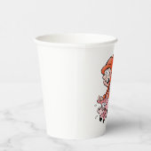 Funny Cartoon Gnome Riding Flying Pig Papieren Bekers (Rechts)