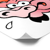 Funny Cartoon Gnome Riding Flying Pig Poster (Hoek)