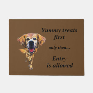 Funny Cartoon Golden Retriever Doormat Deurmat