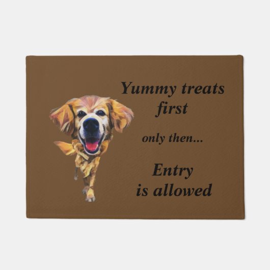 Funny Cartoon Golden Retriever Doormat Deurmat (Voorkant)