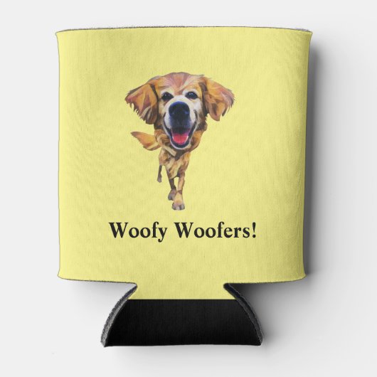 Funny Cartoon Golden Retriever Koelbox Blikjeskoeler (Voorkant)