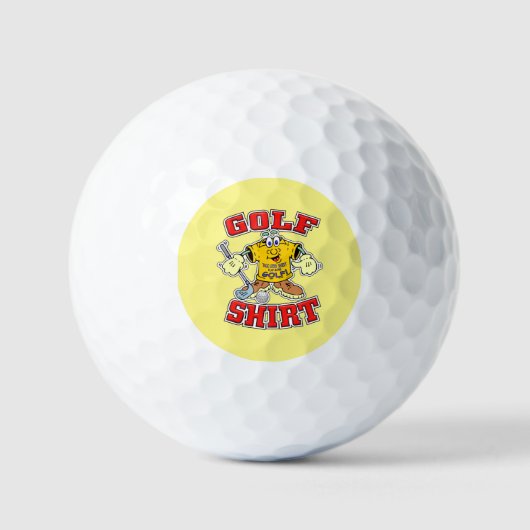Funny Cartoon Golf Shirt Cadeau voor Golfers Golfballen (Voorkant)