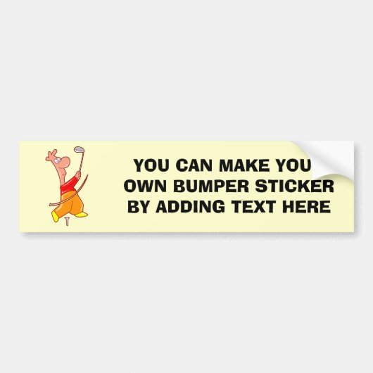 Funny Cartoon Golfer T-shirts en Gifts Bumpersticker (Voorkant)