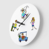 Funny Cartoon Golfers Clock Grote Klok (Hoek)