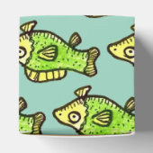Funny Cartoon Green Fish Drawing Bedankdoosjes (Bovenkant)