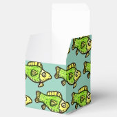Funny Cartoon Green Fish Drawing Bedankdoosjes (Geopend)