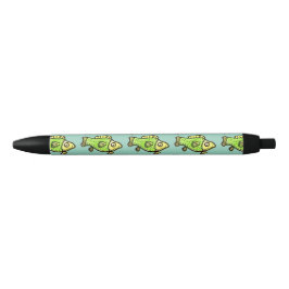 Funny Cartoon Green Fish Zwarte Inkt Pen