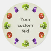 Funny Cartoon groenten Ronde Sticker (Voorkant)