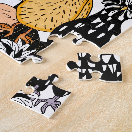 Funny Cartoon Hand Drawn Kickens Legpuzzel (Zijkant)