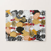 Funny Cartoon Hand Drawn Kickens Legpuzzel (Horizontaal)