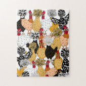 Funny Cartoon Hand Drawn Kickens Legpuzzel (Verticaal)