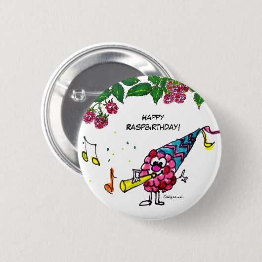 Funny Cartoon Happy Birthday Button Pin (Voorkant /achterkant)
