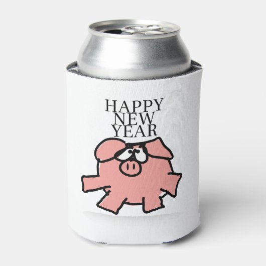 Funny Cartoon Happy Pig Year koelbox Blikjeskoeler (Blikje Voorkant)