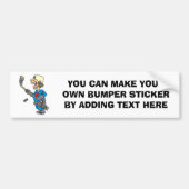 Funny Cartoon Hockey Player T-shirts en cadeautjes Bumpersticker (Voorkant)