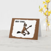 Funny Cartoon Horse Birthday Card Kaart (Gele Bloem)