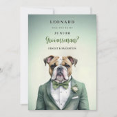 Funny Cartoon Humanoide Bulldog JR Groomsman (Voorkant)