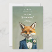 Funny Cartoon Humanoide Fox JR Groomsman Proposal  (Voorkant)