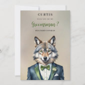Funny Cartoon Humanoide Wolf Groomsman (Voorkant)