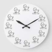 Funny Cartoon Hungry Dog Dinner Time Clock Grote Klok (Voorkant)