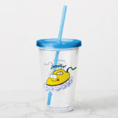 Funny cartoon ijzerwas illustratie acryl drinkbeker (Achterkant)