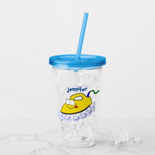 Funny cartoon ijzerwas illustratie acryl drinkbeker (Achterkant ijs)