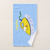 Funny cartoon ijzerwas illustratie bad handdoek (Handdoek)