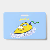 Funny cartoon ijzerwas illustratie badge (Achterkant)
