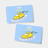 Funny cartoon ijzerwas illustratie badge (Voor- en achterkant)