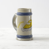 Funny cartoon ijzerwas illustratie bierpul (Voorkant links)