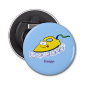 Funny cartoon ijzerwas illustratie button flesopener (Voorkant)